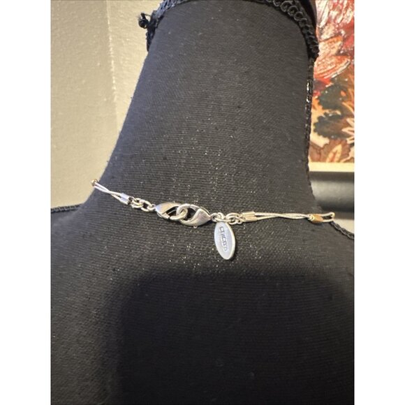 Chicos Silver Gold Tone Thin Beads 14" Long Layering Statement Necklace NEW - Picture 4 of 15